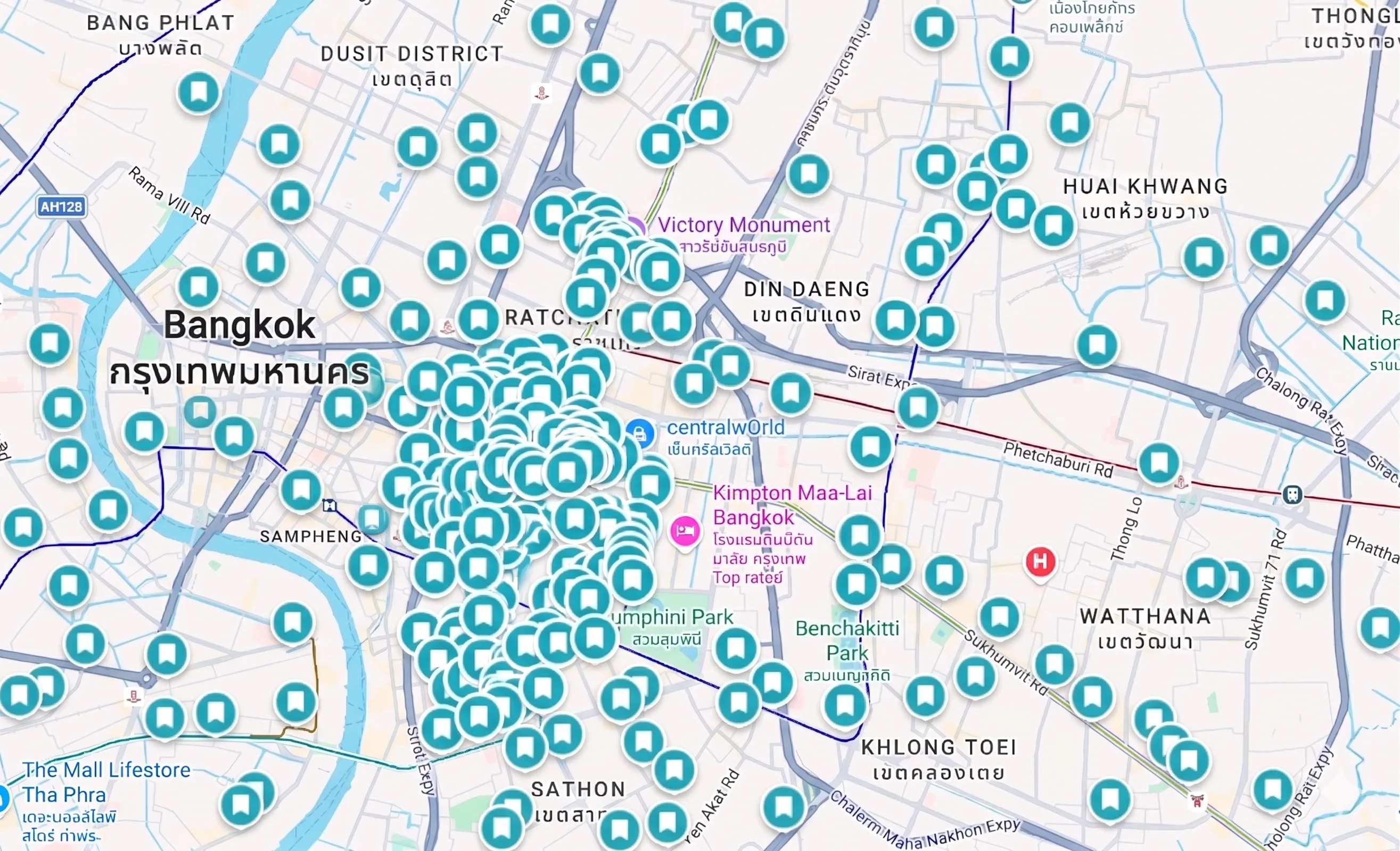 Cluttered Google Maps saved places list