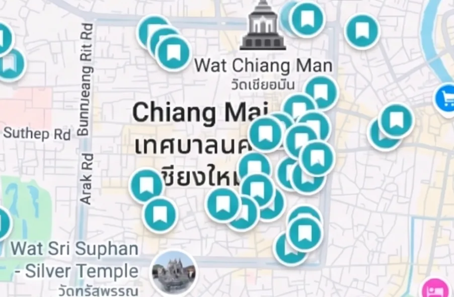 Cluttered Google Maps saved places list